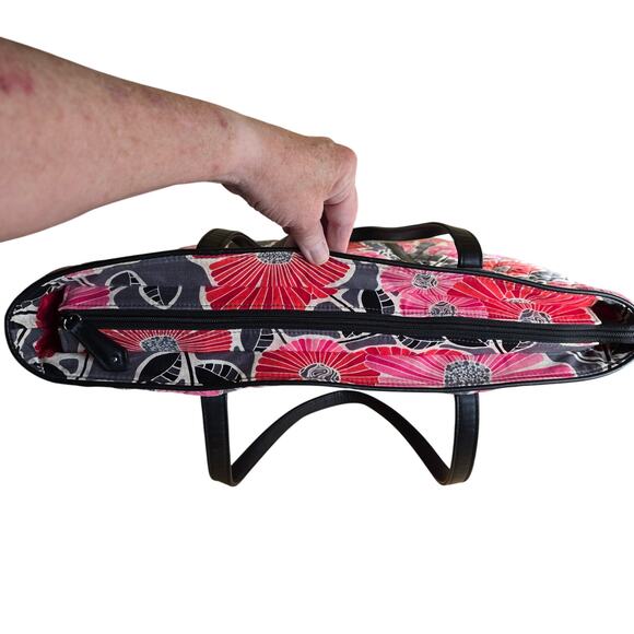 Vera Bradley Retired Cherry Blossom Tote Leather Handles Quilted Boho 13x16x7 - Picture 6 of 7